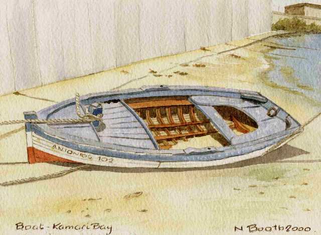 Boat, Kamari Bay, painted 2000