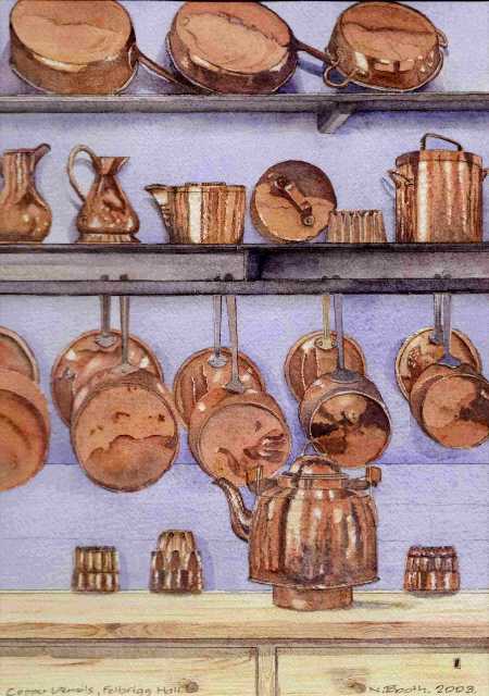 Copper Utensils, Felbrigg Hall, painted 2003