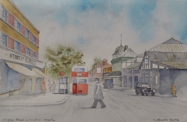 Higher Road, Urmston, 1950's, painted 2015