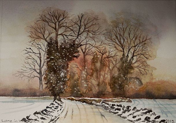 Lane in Winter, painted 2019