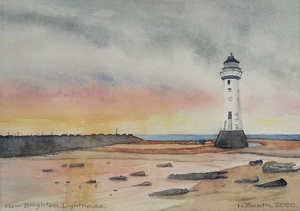 New Brighton Lighthouse, painted 2020