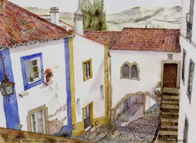 Prisoner's Arch House, Obidos, painted 2010