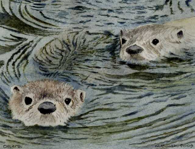 Otters, painted 2009