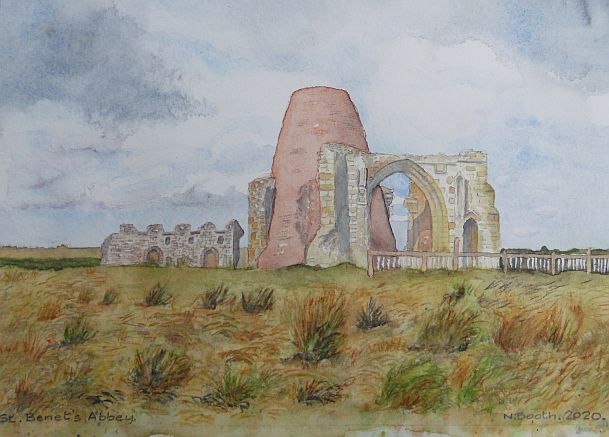 St. Benet's Abbey, painted 2020