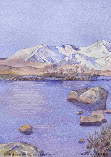 Stob Ghoblar and Clack Leathad, painted 2002