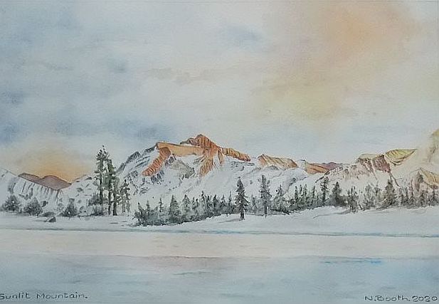 Sunlit Mountain, painted 2020