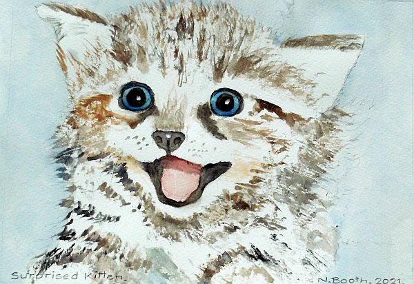 Surprised Kitten, painted 2021