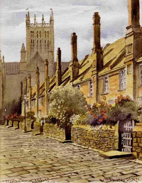 Vicars Close, Wells, painted 2001